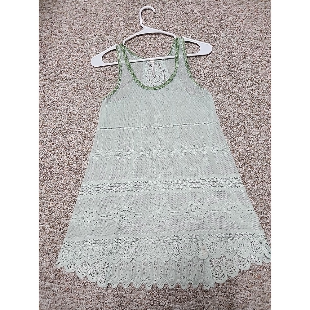 Free People Women's Size S Light Green Tank Top Lace Crochet